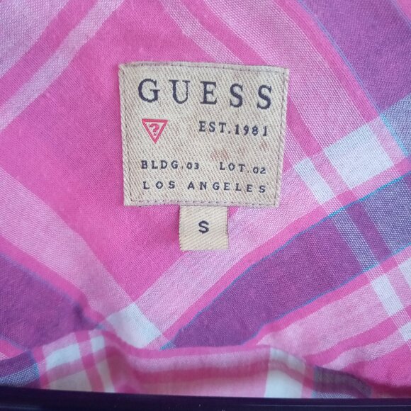Guess Pink Plaid Button-up - Picture 2 of 5